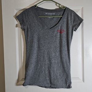 Redshirt Ohio State Buckeyes Short Sleeve T-shirt Gray V-Neck Top Size XL